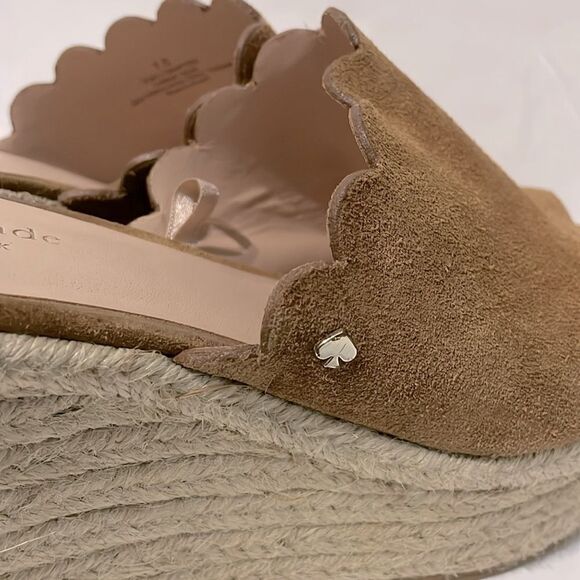Kate Spade Toby Suede Tan Espadrille Wedge Sandal Size 7.5 - Picture 6 of 12